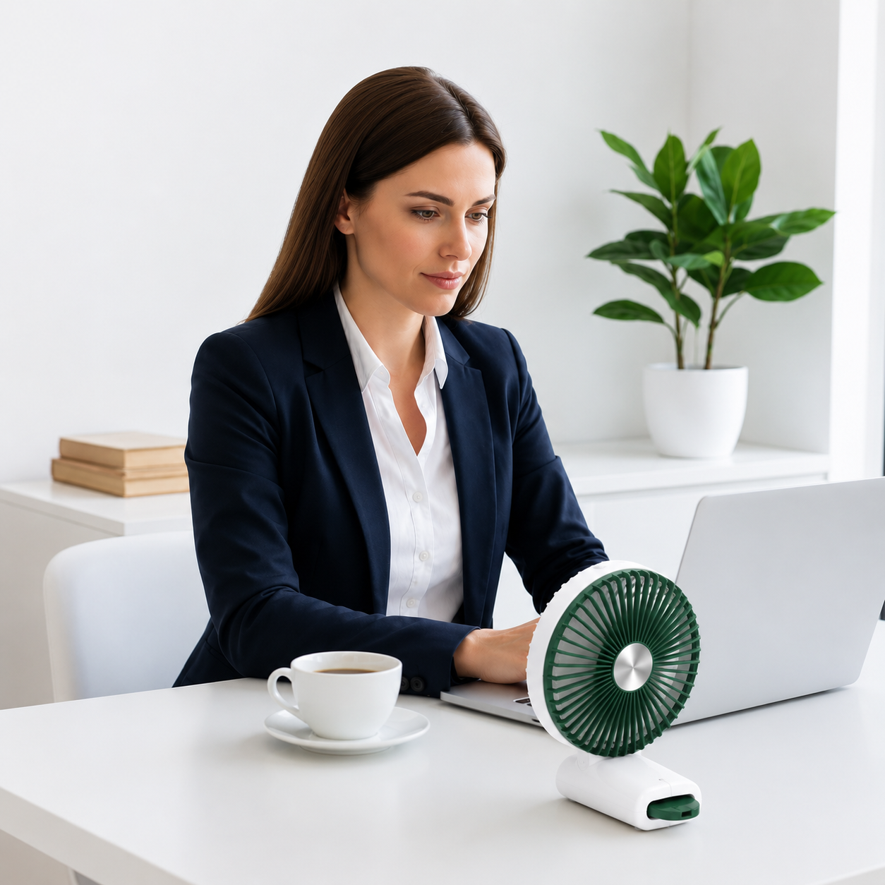 Rechargeable 6" Handheld Fan with LED Display 2400mAh USB Fan, 5 Speed Foldable Personal Cooling Fan with Lanyard
