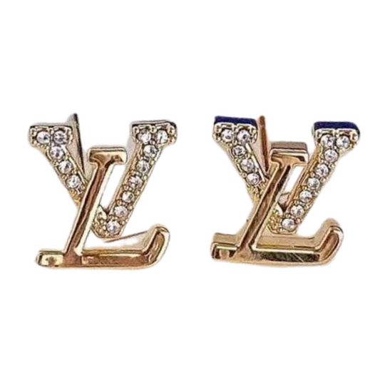 Designer Inspired Initial L Stud Sterling Silver Post Earrings
