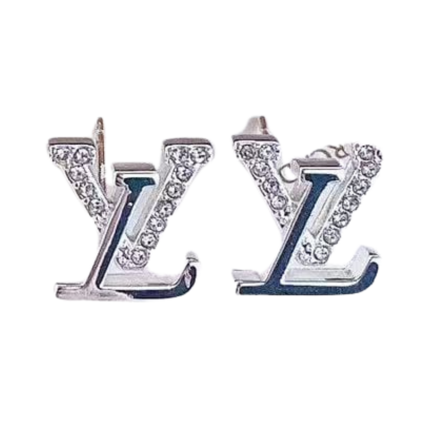 Designer Inspired Initial L Stud Sterling Silver Post Earrings