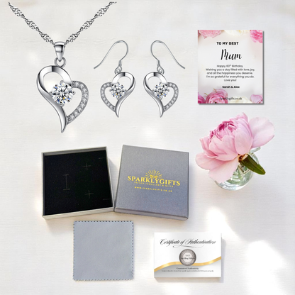 S925 Sterling Silver Jewellery Set with Personalised Message Write Your Own
