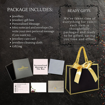 Gifts for Granddaughter with Message Card Linked Heart Bracelet Angel’s Wings Necklace Jewellery