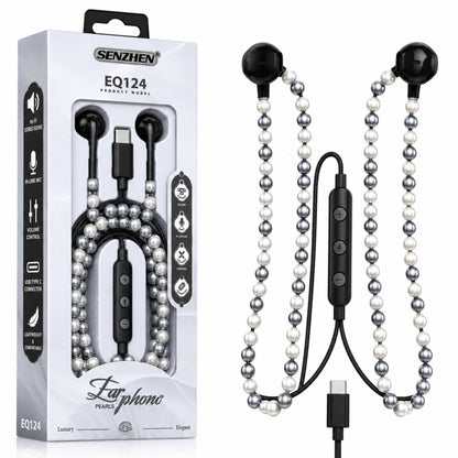 Pearl Effect Luxury In-Ear Headphones For Sports Running Gym Travel Built-In Mic