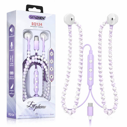 Pearl Effect Luxury In-Ear Headphones For Sports Running Gym Travel Built-In Mic