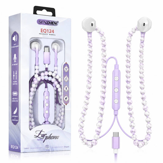 Pearl Effect Luxury In-Ear Headphones For Sports Running Gym Travel Built-In Mic