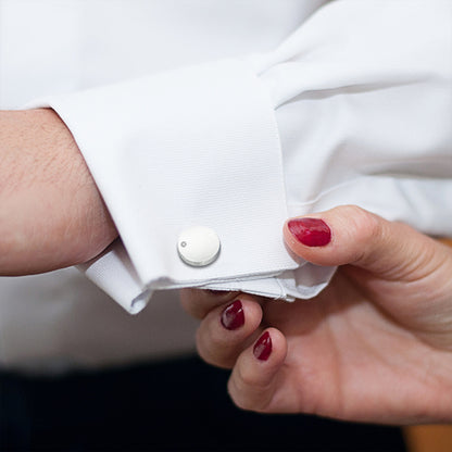 Men's Round Cufflinks with Premium Crystals