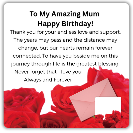 Birthday Card for Mother-Rose Card 80x80cm
