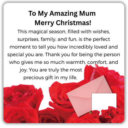 Christmas Card for Mother-Rose Card 80x80cm