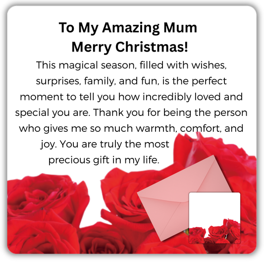 Christmas Card for Mother-Rose Card 80x80cm