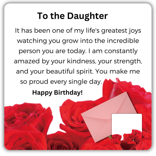Birthday Card for Daughter-Rose Card 80x80cm