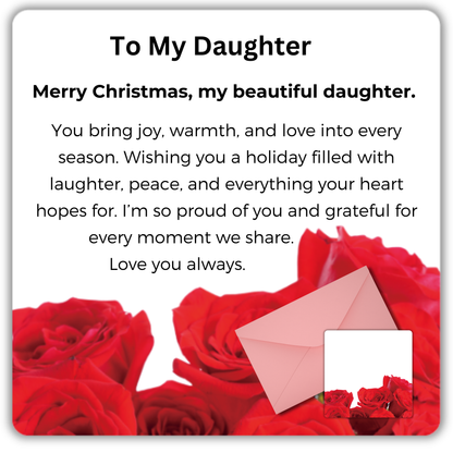 Christmas Card for Daughter-Rose Card 80x80cm