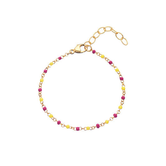 Sterling Silver Gold Plated Beaded Bracelet