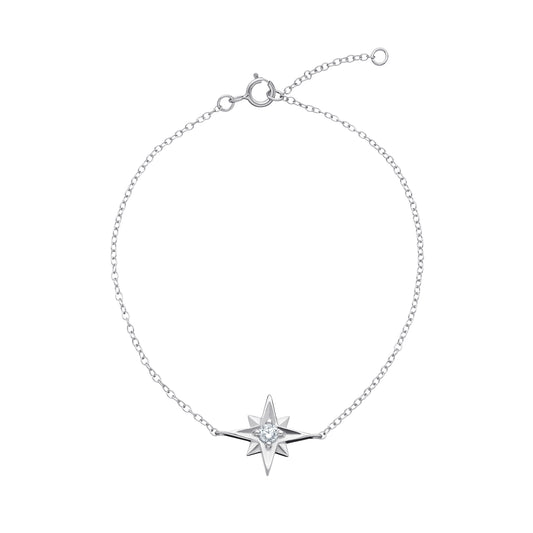 Sterling Silver Cubic Zirconia Star Bracelet