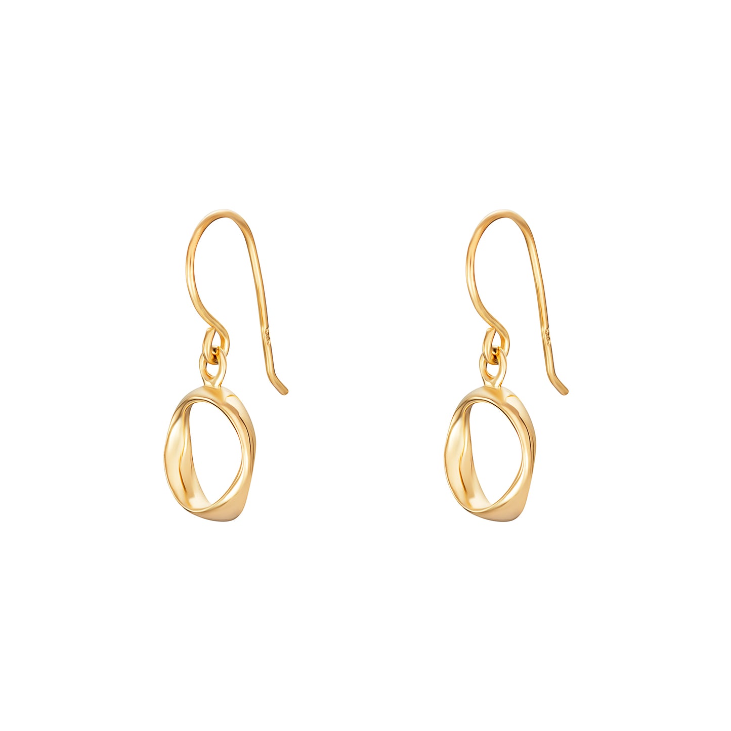 Sterling Silver Gold Plated Drop Earrings