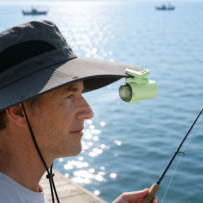 Versatile Clip On Portable Mini Turbine Fan with Digital Display with Hanging Strap