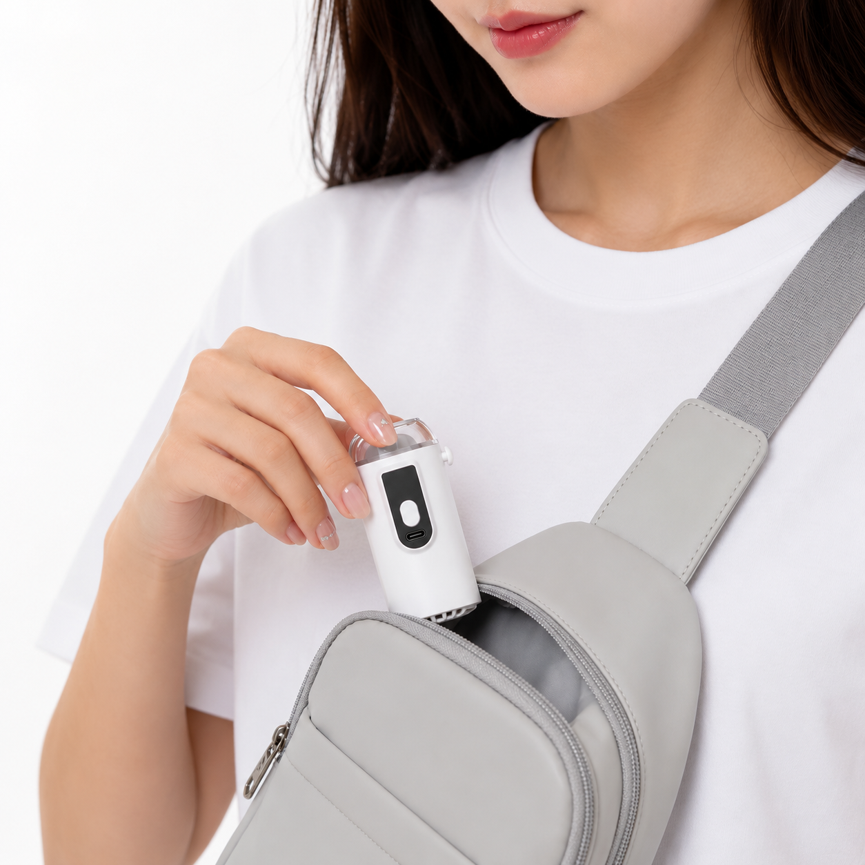 Versatile Clip On Portable Mini Turbine Fan with Digital Display with Hanging Strap