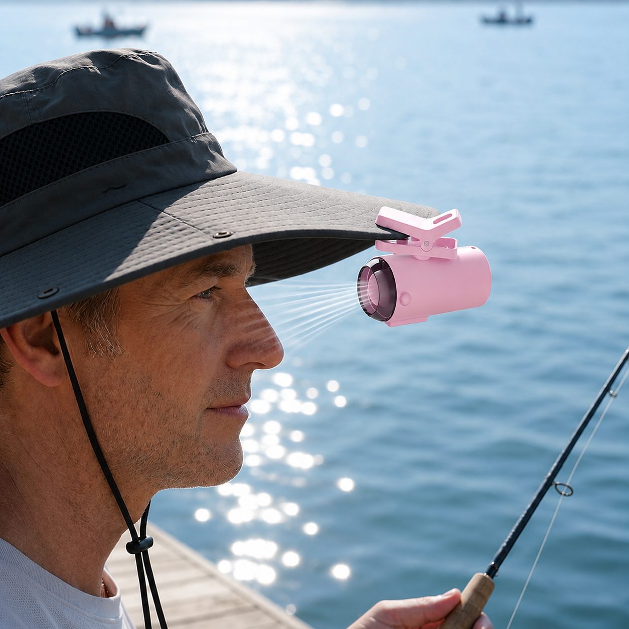 Versatile Clip On Portable Mini Turbine Fan with Digital Display with Hanging Strap