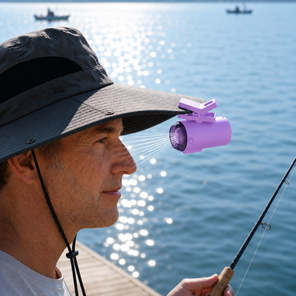 Versatile Clip On Portable Mini Turbine Fan with Digital Display with Hanging Strap