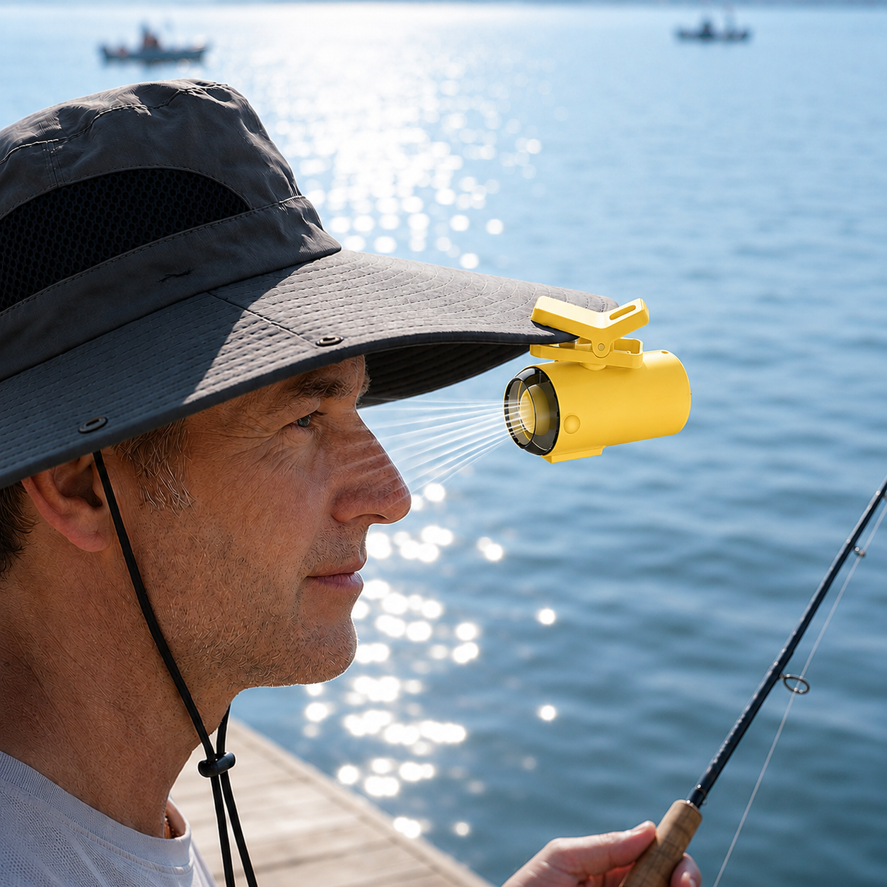 Versatile Clip On Portable Mini Turbine Fan with Digital Display with Hanging Strap