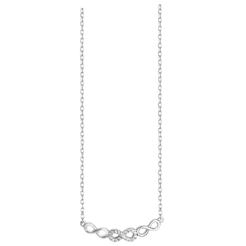 Sterling Silver Cubic Zirconia Triple Infinity Necklace