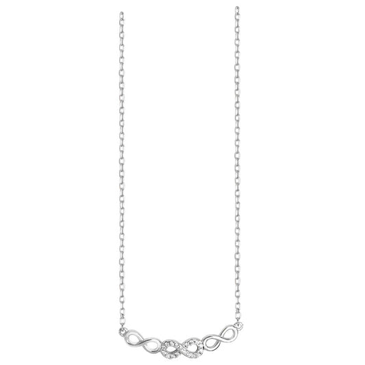 Sterling Silver Cubic Zirconia Triple Infinity Necklace