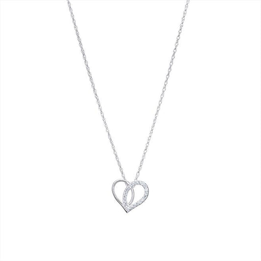 Sterling Silver Cubic Zirconia Heart Necklace