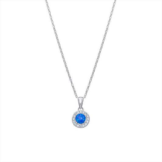 Sterling Silver Cubic Zirconia Turquoise Necklace