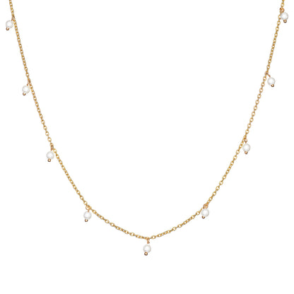 Sterling Silver Gold Plated Pearl Necklace