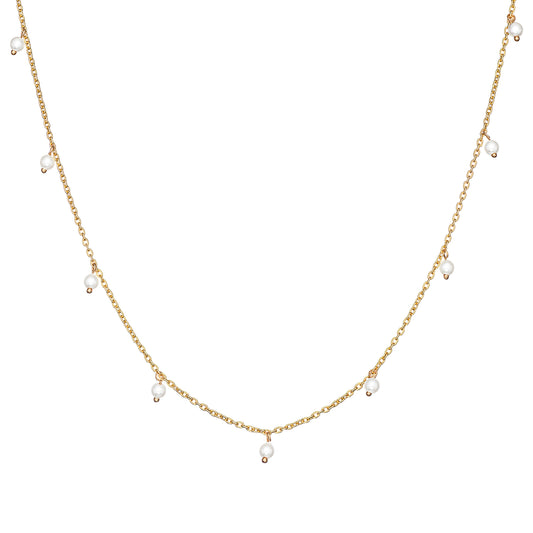 Sterling Silver Gold Plated Pearl Necklace