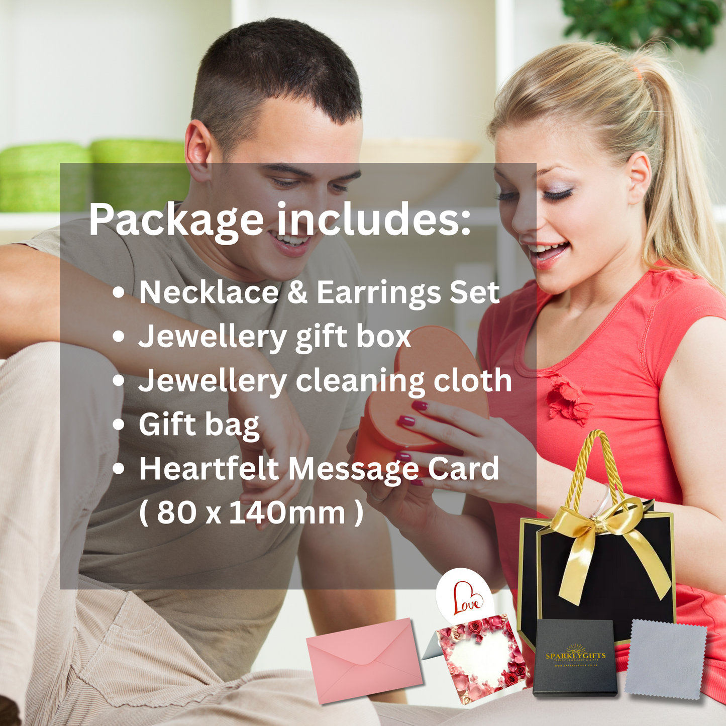 The "Eternal Radiance"Set With Message Card For Girlfriend Valentine's Day Gift