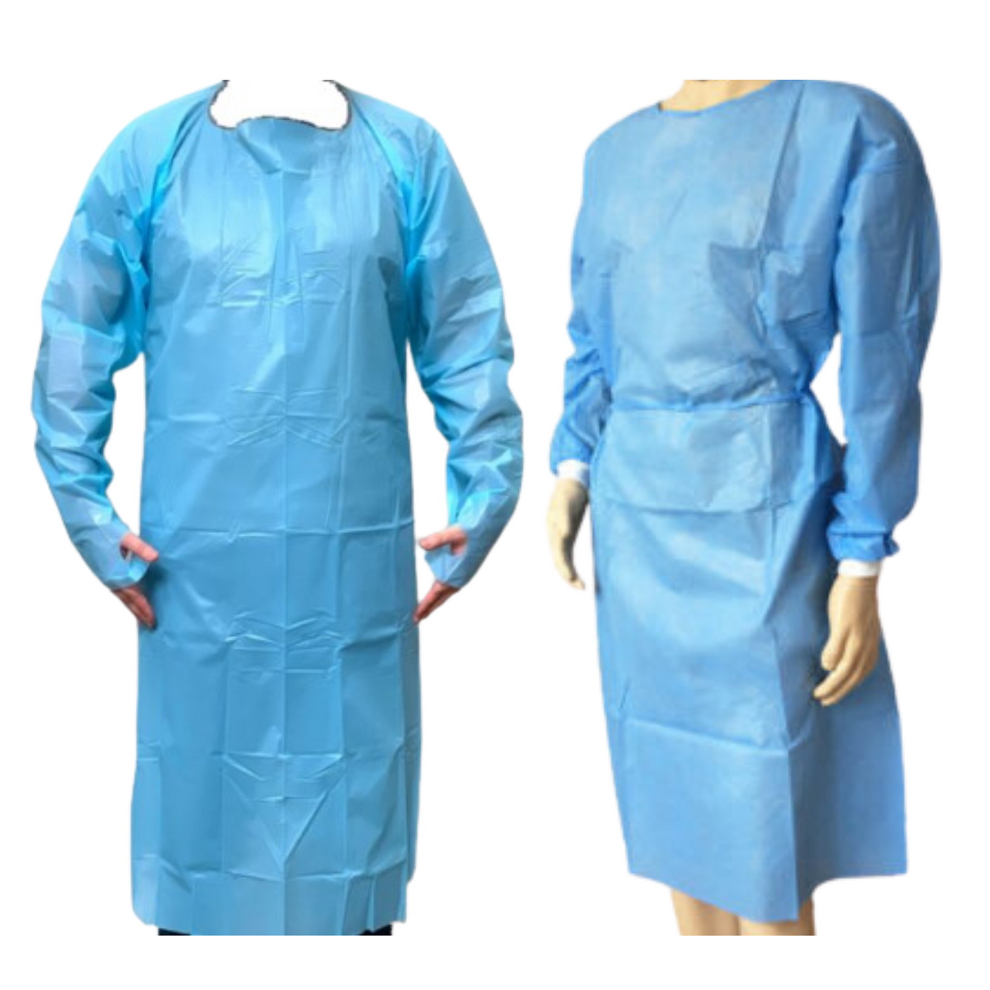 Non Woven PPE Protection Gown Breathable Disposable Bulk Buy 10/50/100/200pc for Healthcare & Food Service