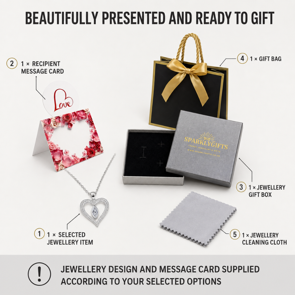 The "Vision of Love" Heart Pendant Necklace with Message Card For Fiancee Valentine's Day Gift