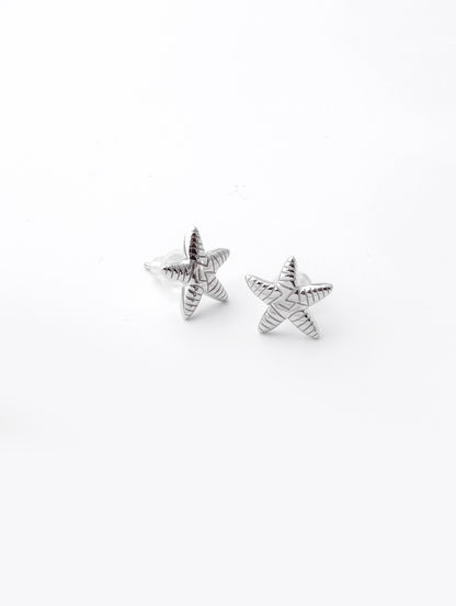 Sterling Silver Starfish Stud Earrings Solid S925 Hallmark