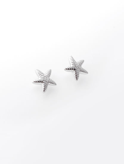 Sterling Silver Starfish Stud Earrings Solid S925 Hallmark