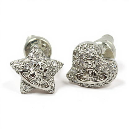 Star Orbit Studs Sterling Silver Post Earrings