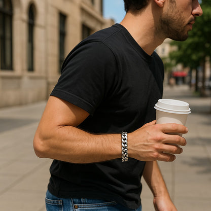 Men Stainless Steel Silver Tone Bracelet