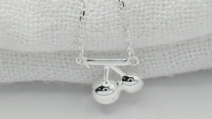 S925 Sterling Silver Dainty Cherry Charm Necklace