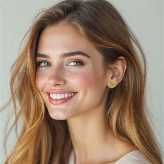 Lavender Triangle Studs 18K Gold Plated Sterling Silver Post Earrings