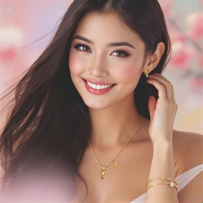 S925 Sterling Silver Summer Escape Necklace & Earrings Jewellery Set