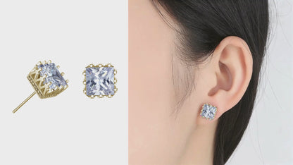 Crown Crystal Stud Earrings