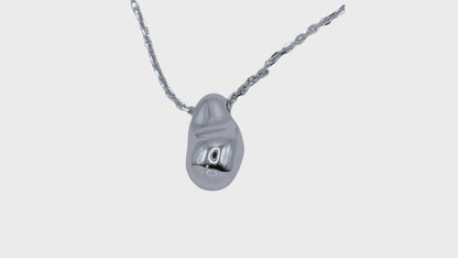 S925 Sterling Silver Fluid Pebble Necklace