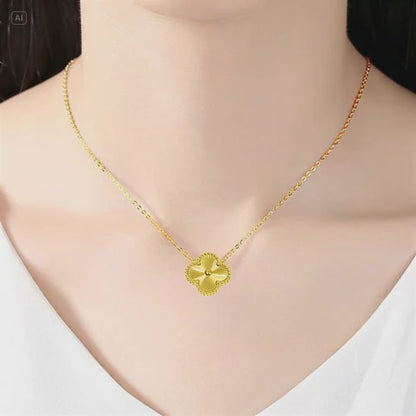 To My Besties S925 Sterling Silver Clover Pendant Necklace 14K Gold Plated