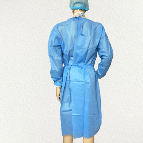 Non Woven PPE Protection Gown Breathable Disposable Bulk Buy 10/50/100/200pc for Healthcare & Food Service