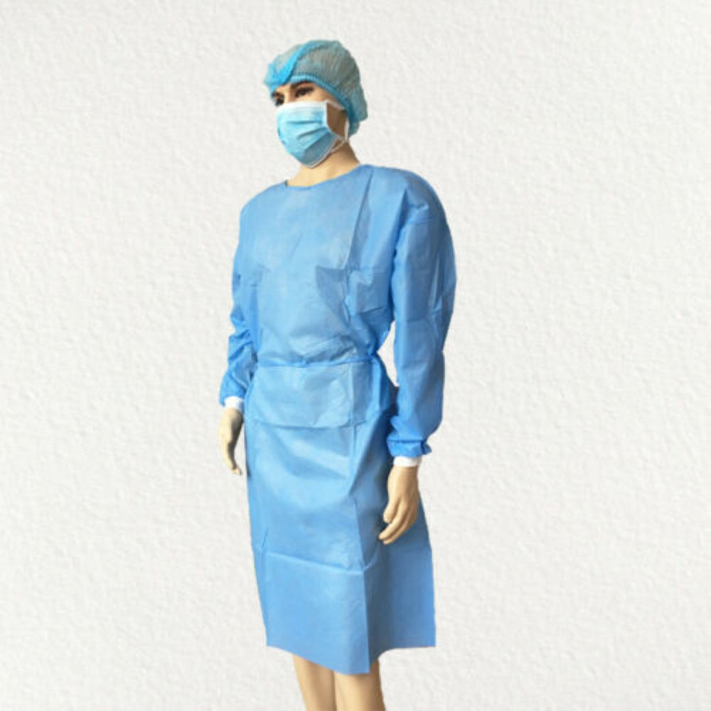 Non Woven PPE Protection Gown Breathable Disposable Bulk Buy 10/50/100/200pc for Healthcare & Food Service